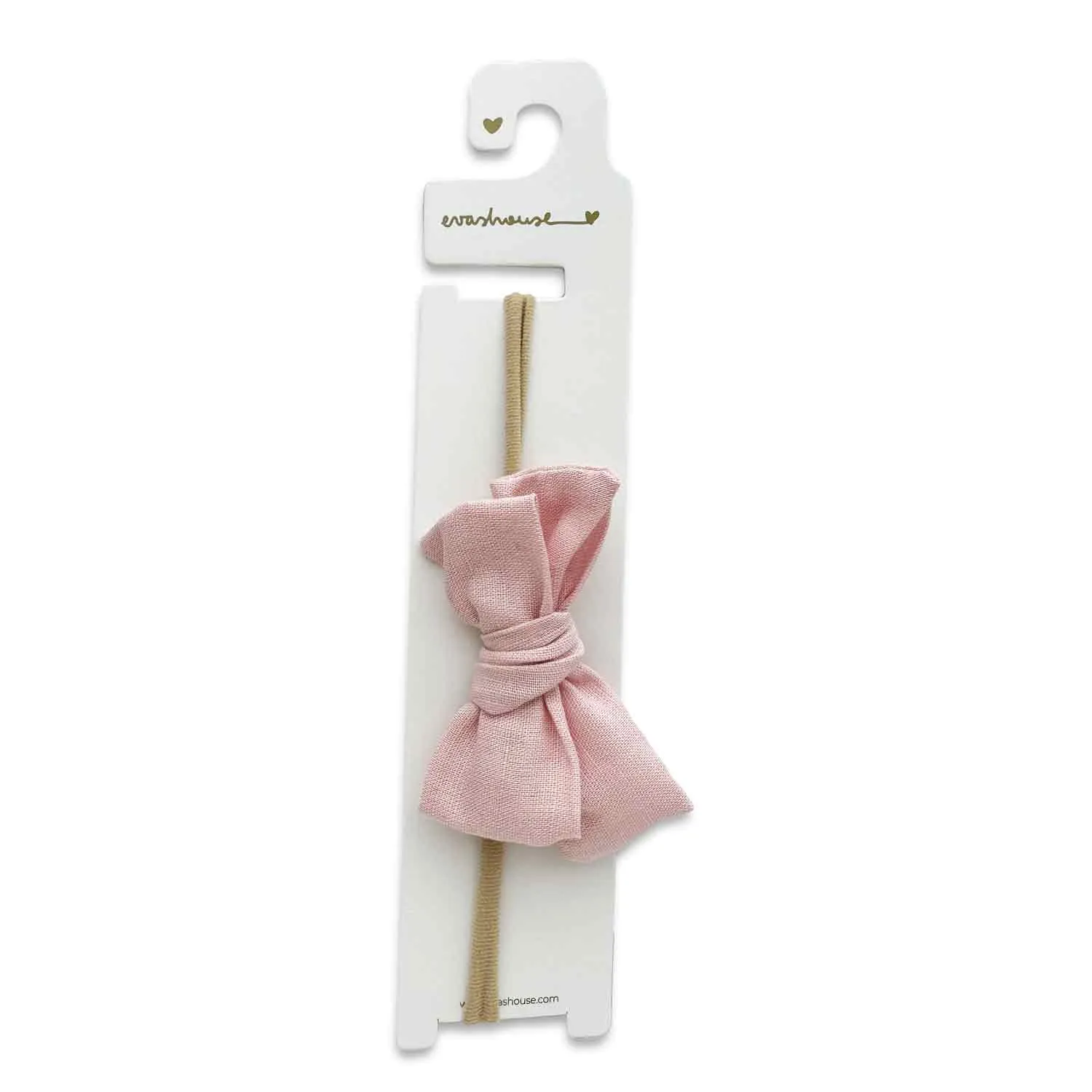 Linen baby headband- Baby Pink