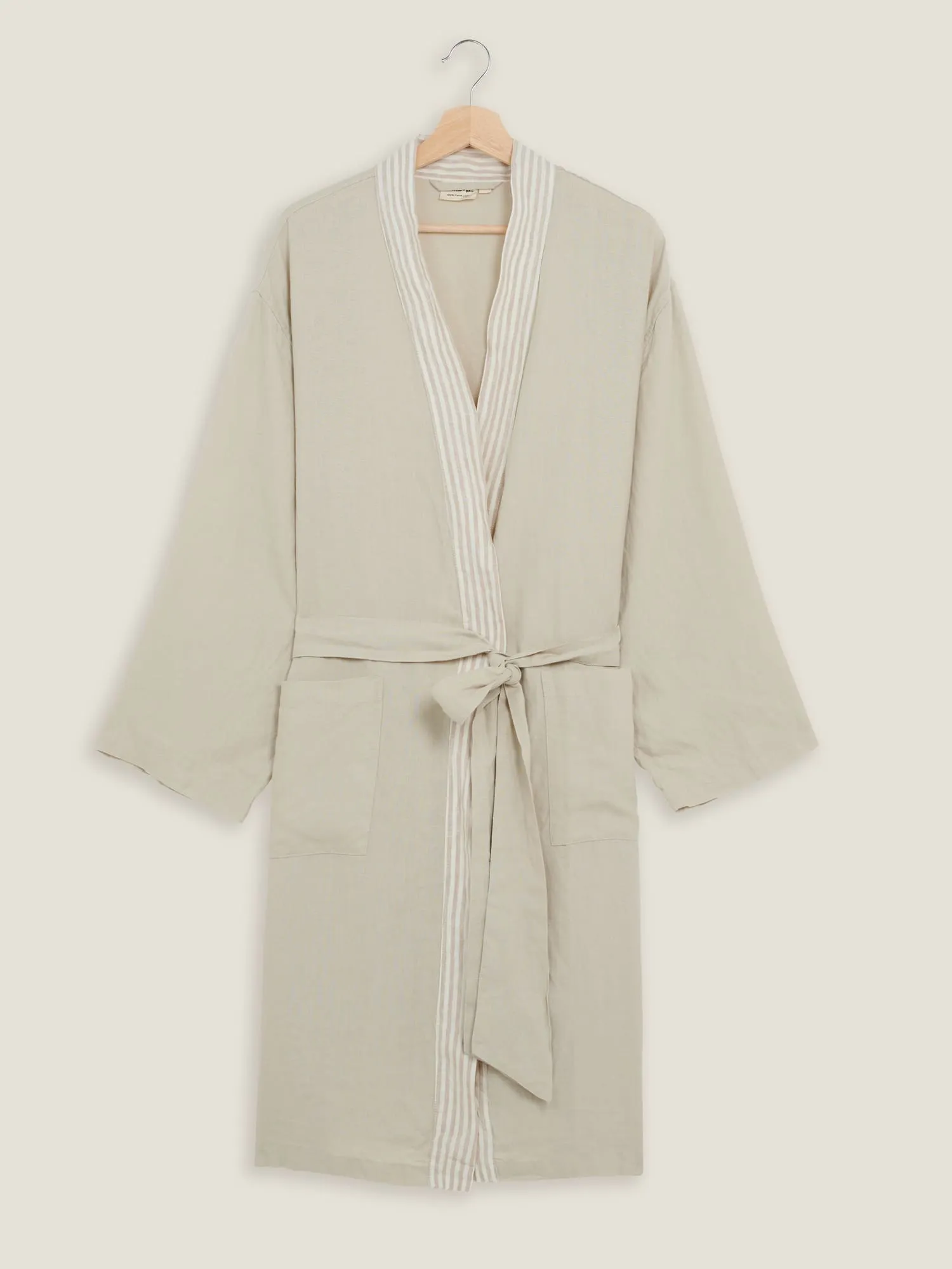 Linen Robe In Sand