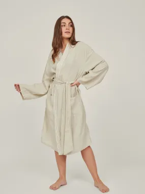 Linen Robe In Sand