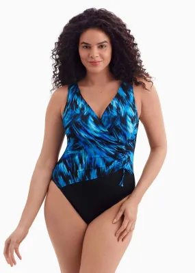 Longitude Summer Waves Shirred Faux Tie Fullpiece