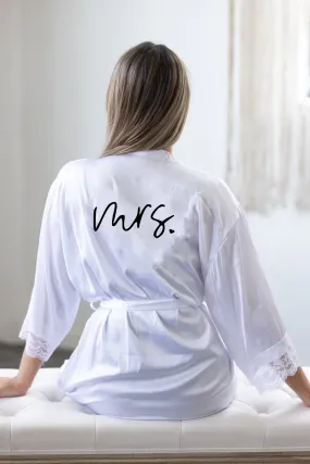 Mrs satin lace robes large text