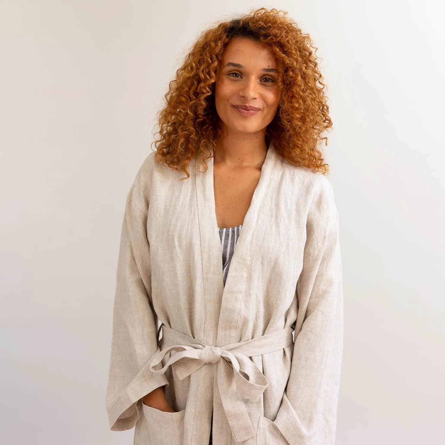 Oatmeal Linen Robe