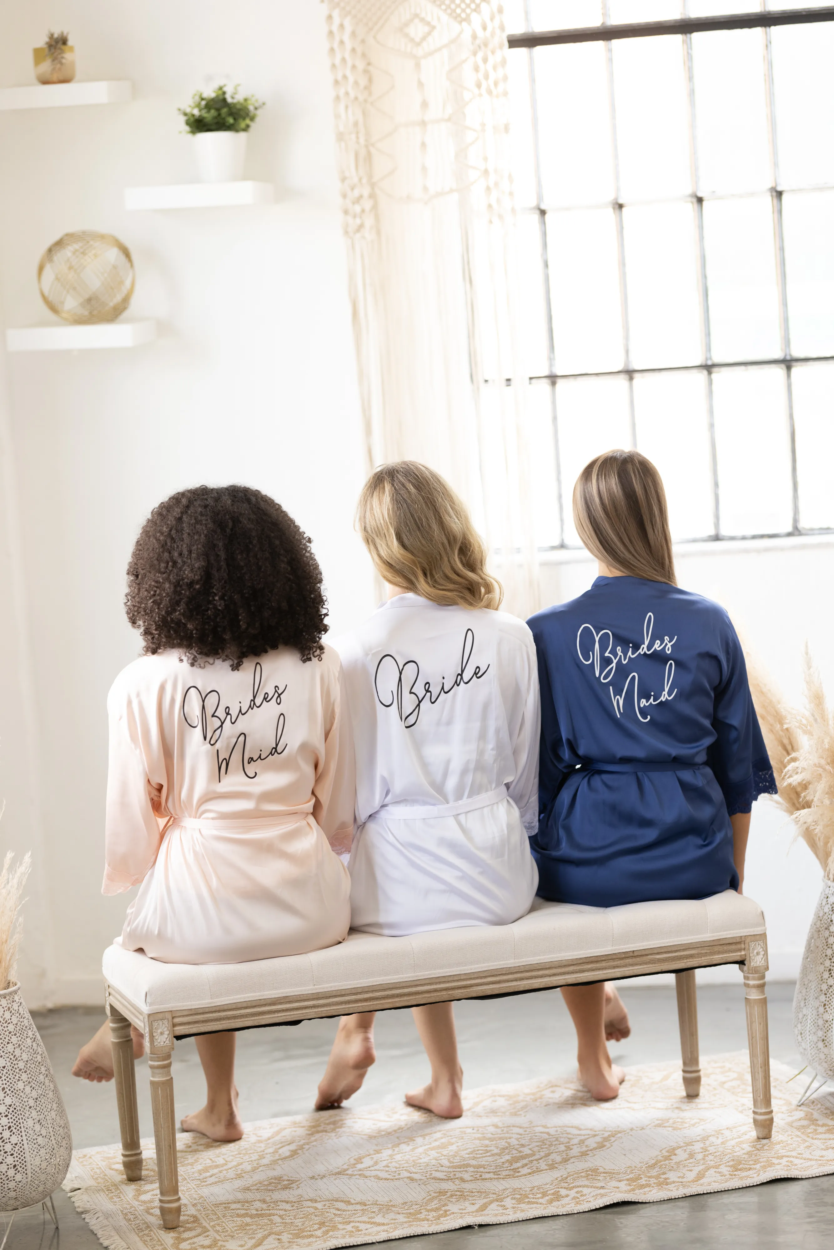 Personalized Bridesmaid Robe Satin Lace