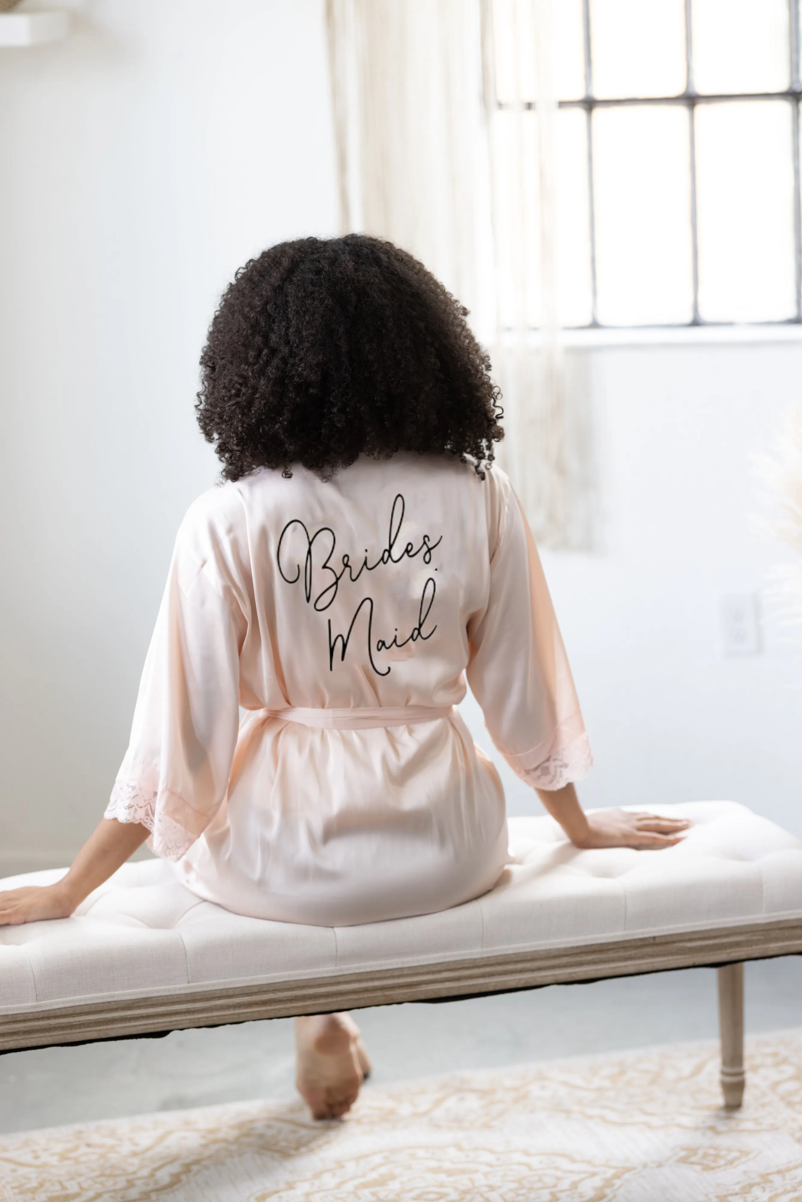 Personalized Bridesmaid Robe Satin Lace