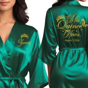 Personalized Emerald Green Mis Quince Años Robes