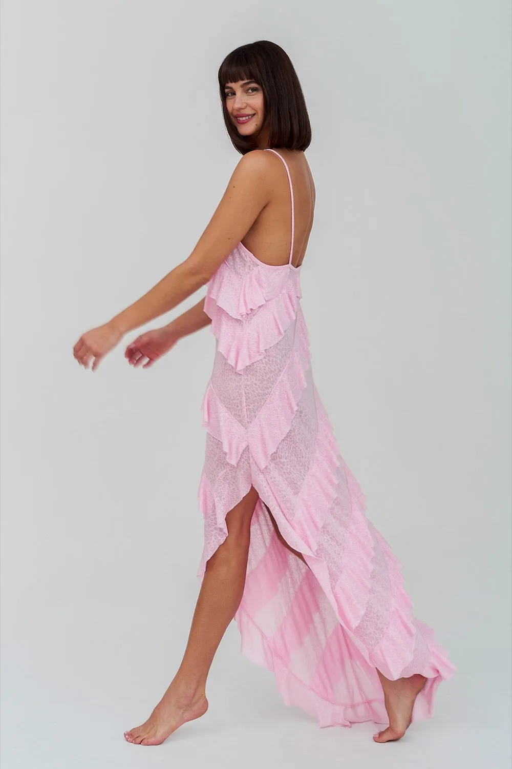 Pitusa Mermaid Asymmetric Ruffle Dress