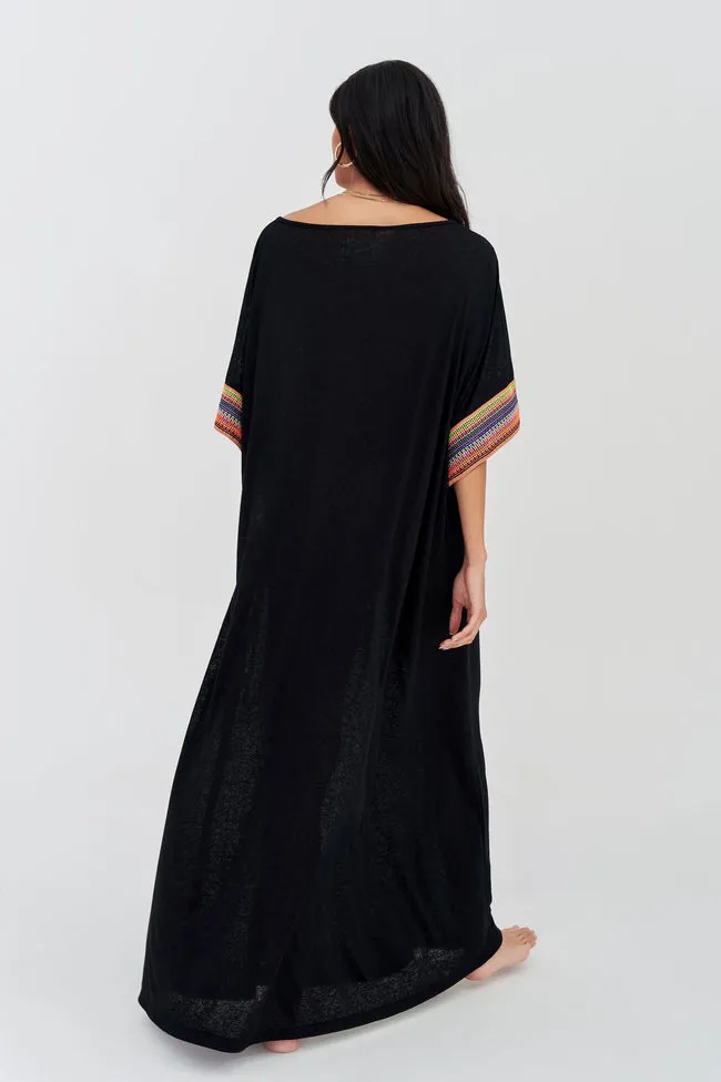 Pitusa Mesh Sleeve Maxi Dress