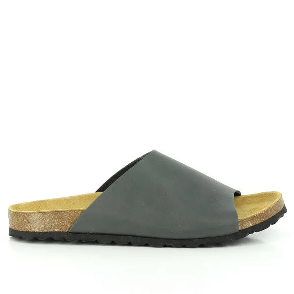Plakton 103036 Charcoal Leather Slides