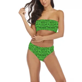 Print Mid Rise Padded Top Triangle Tube Bikinis