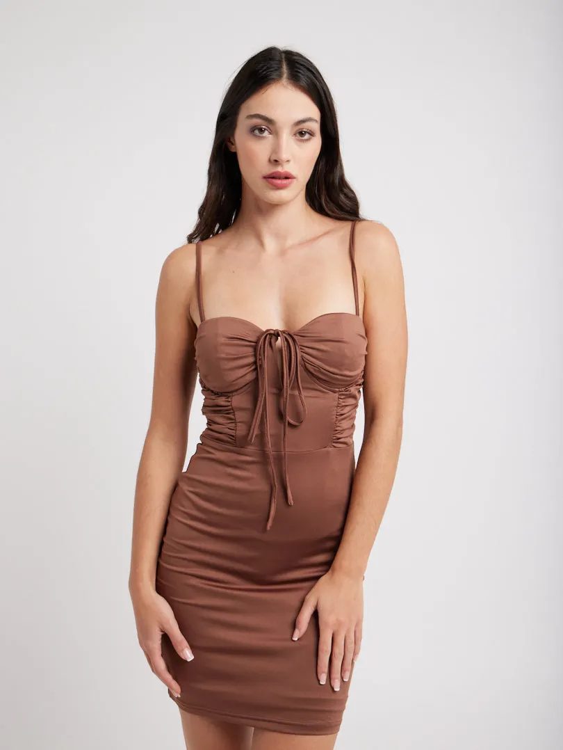 Robe bustier à bretelles fines
