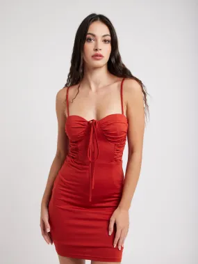 Robe bustier à bretelles fines
