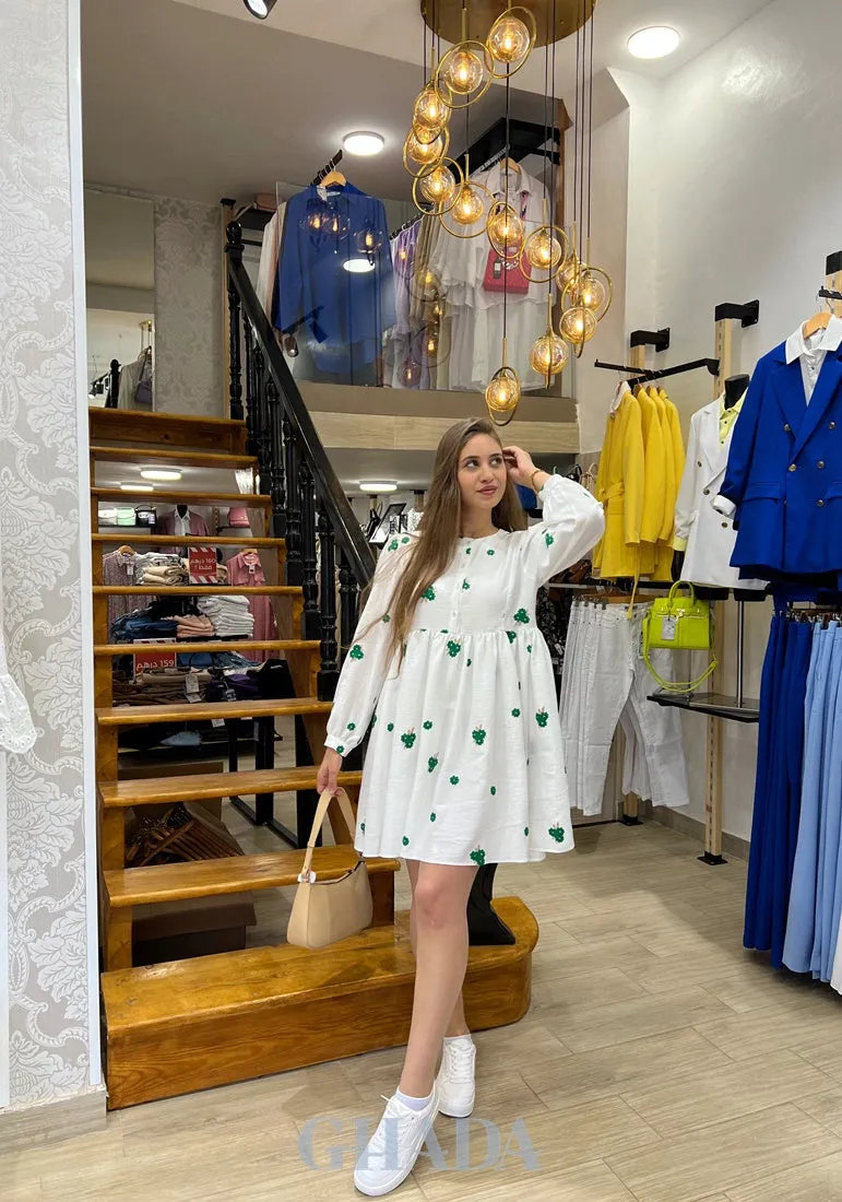 Robe - Chemise en lin brodé