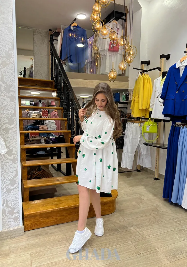 Robe - Chemise en lin brodé