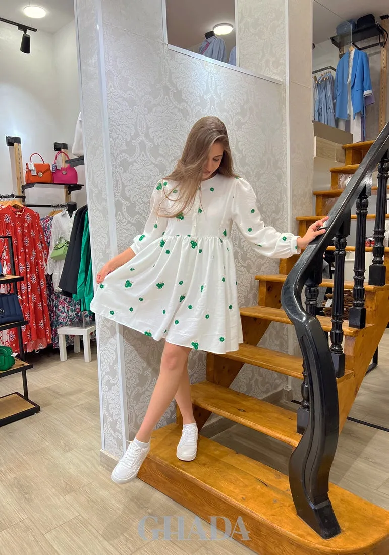 Robe - Chemise en lin brodé