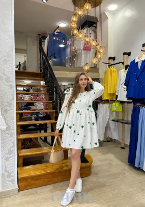 Robe - Chemise en lin brodé
