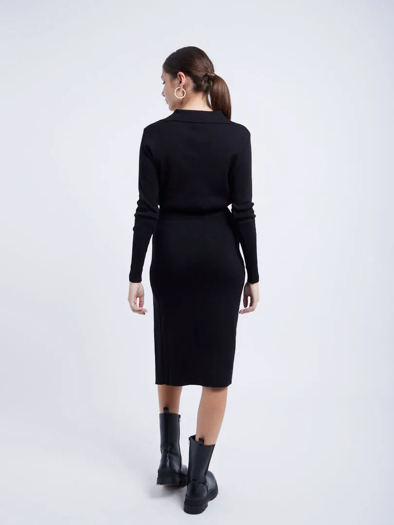 Robe maille col chemise