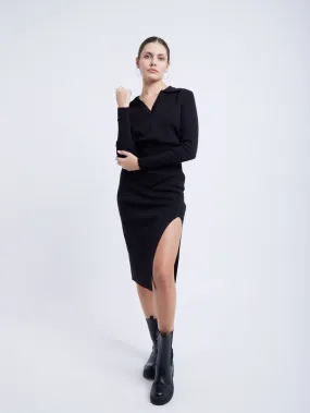 Robe maille col chemise