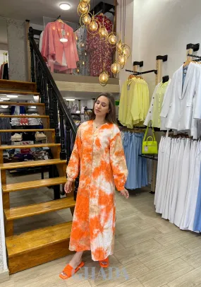 Robe tie & dye brodée