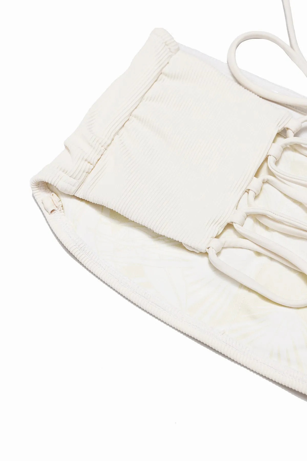 Sandbar Strapless Bikini Top - Cream Rib