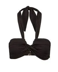 SEAFOLLY-HALTER BANDEAU TOP-BLACK