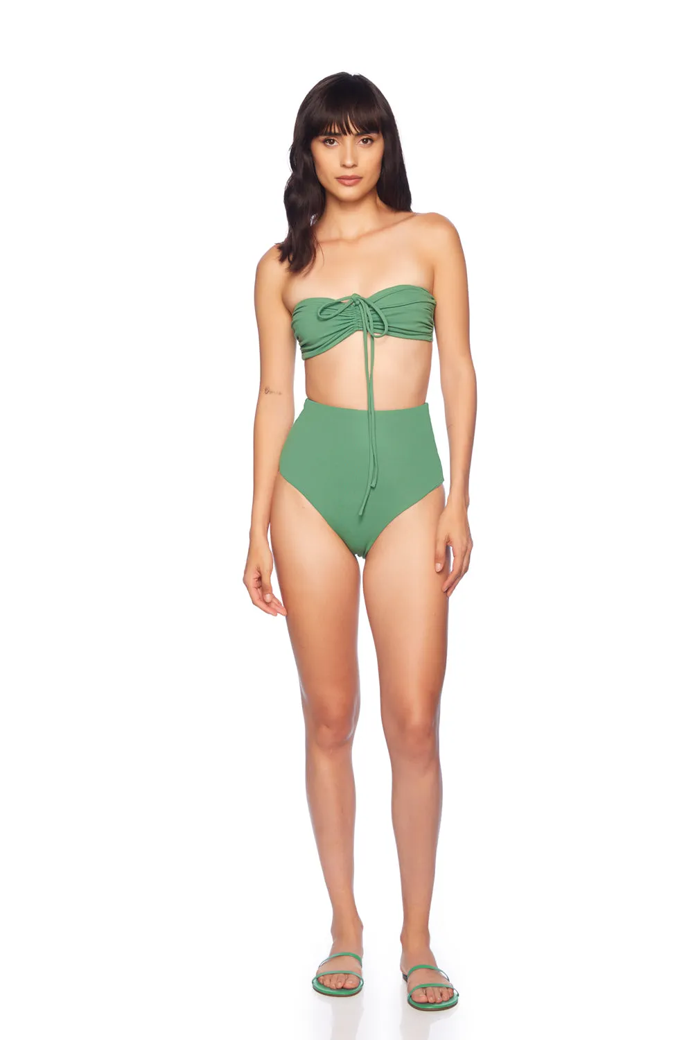 swim drawstring two way top