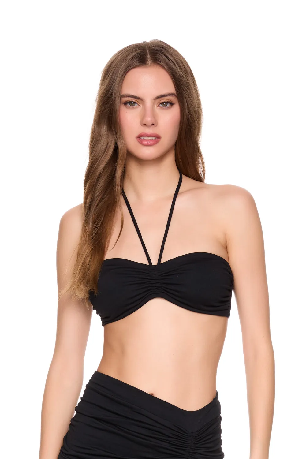 swim drawstring two way top