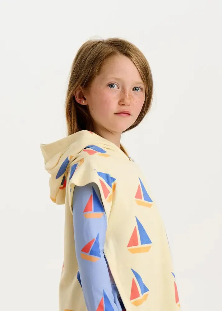 Telltail - Multicolour Sailboat Baby & Kids Beach Robe