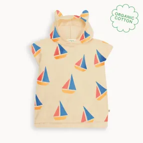 Telltail - Multicolour Sailboat Baby & Kids Beach Robe