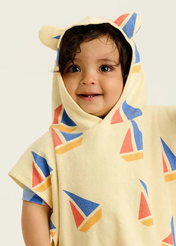 Telltail - Multicolour Sailboat Baby & Kids Beach Robe