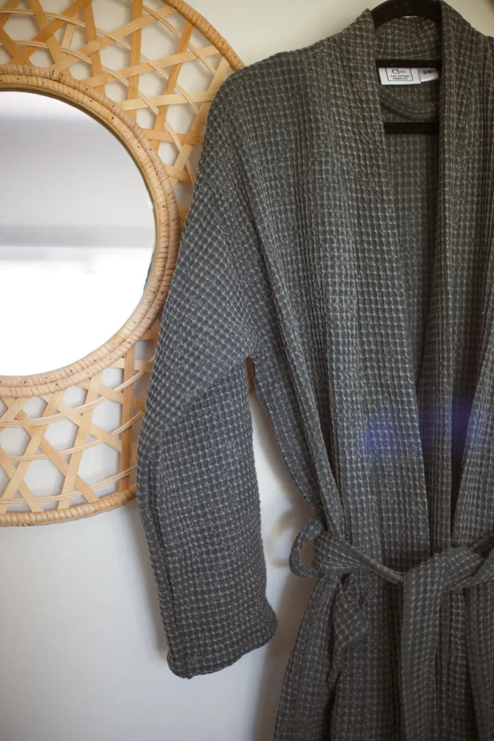 Waffle Weave Slate Robe