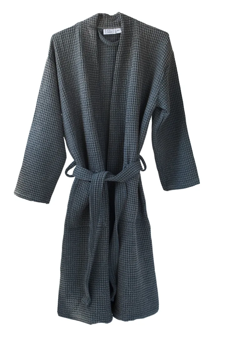 Waffle Weave Slate Robe
