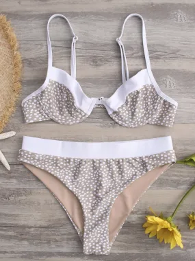 Wholesale Beige Backless V-Neck Bikinis