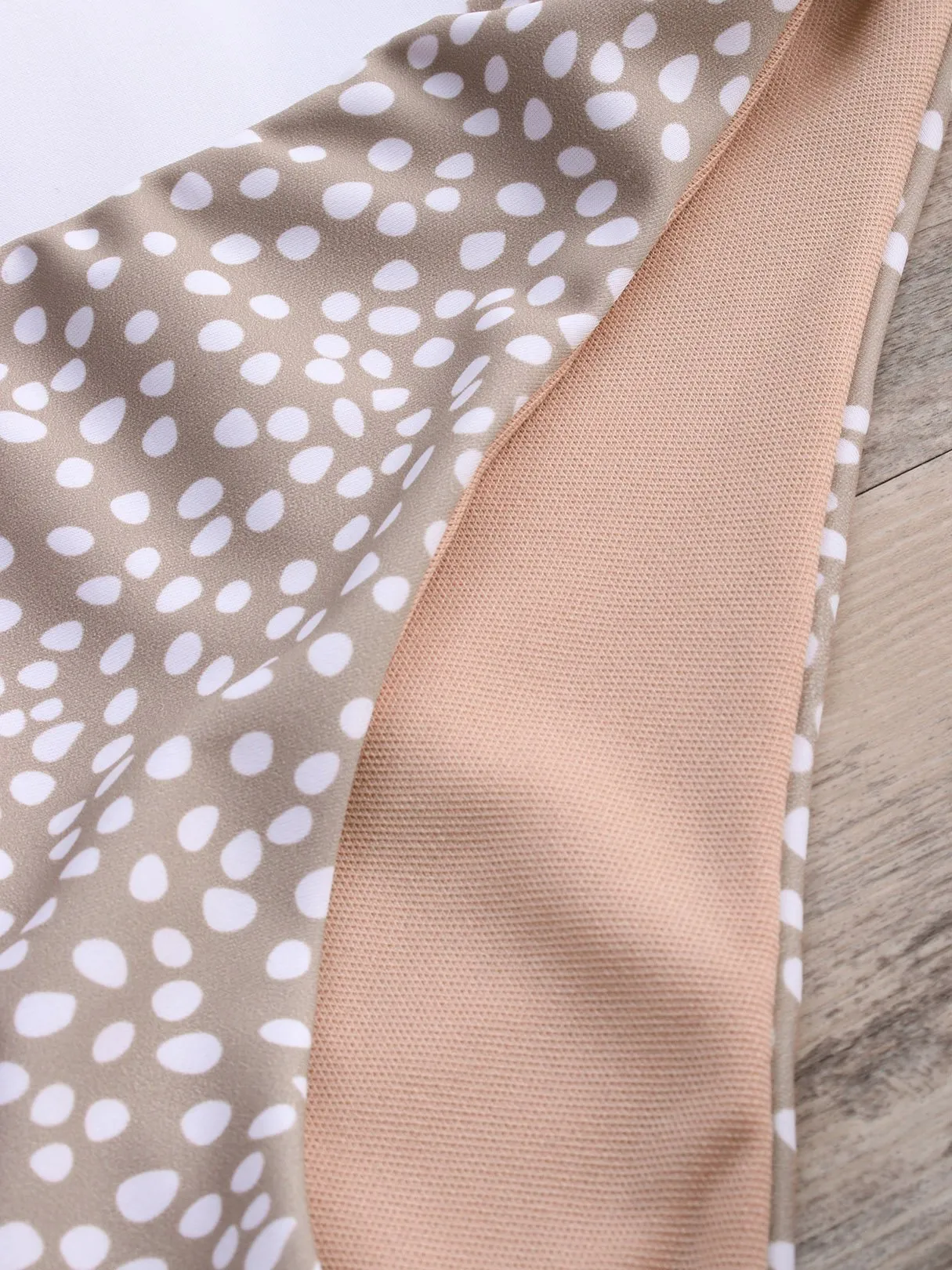 Wholesale Beige Backless V-Neck Bikinis