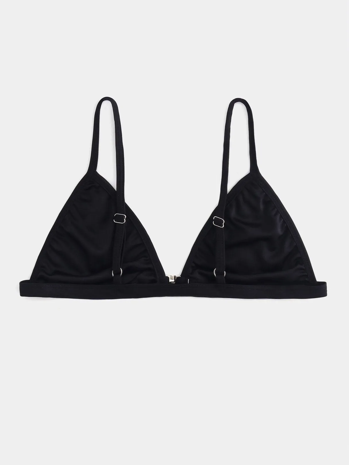 Wholesale Black Deep V Neck Sleeveless Plain Bikini Top