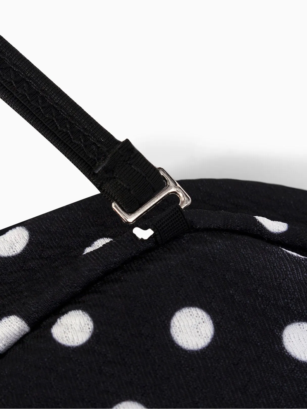 Wholesale Black Halter Sleeveless Polka Dot Backless Tie-Up Bikinis