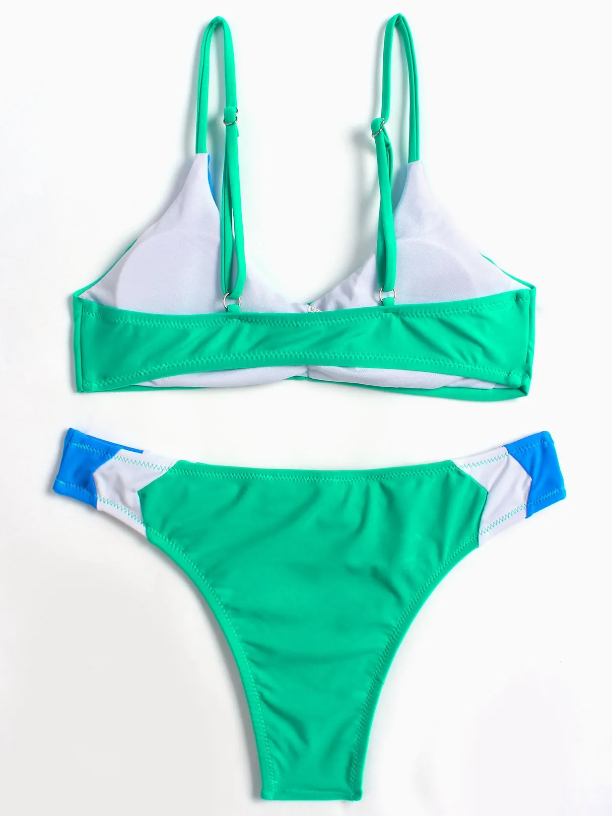 Wholesale Green Spaghetti Strap 2 Piece Bikinis