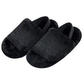 Womens Black I'm With The Band Slide Slipper