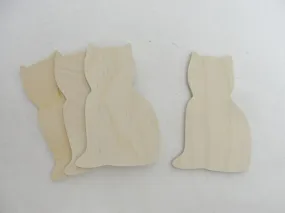 Wooden cat cutouts set of 4