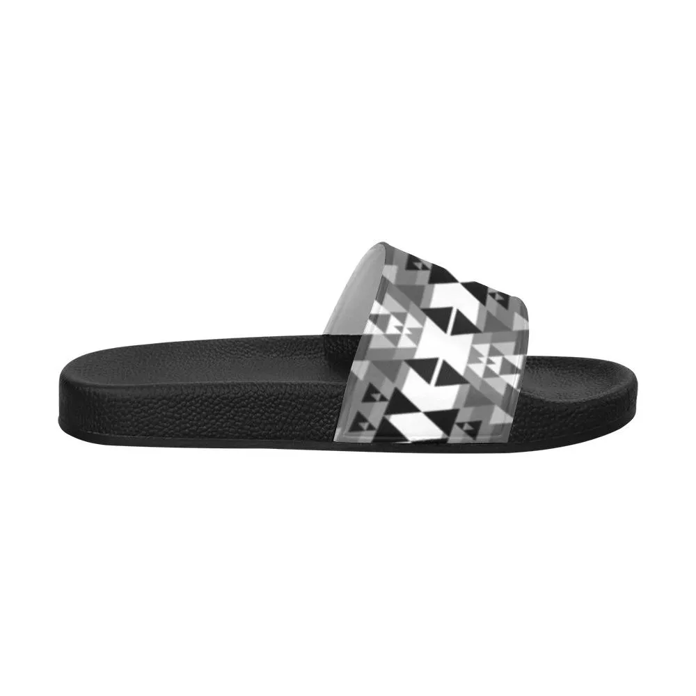 Writing on Stone Black and White Men's Slide Sandals